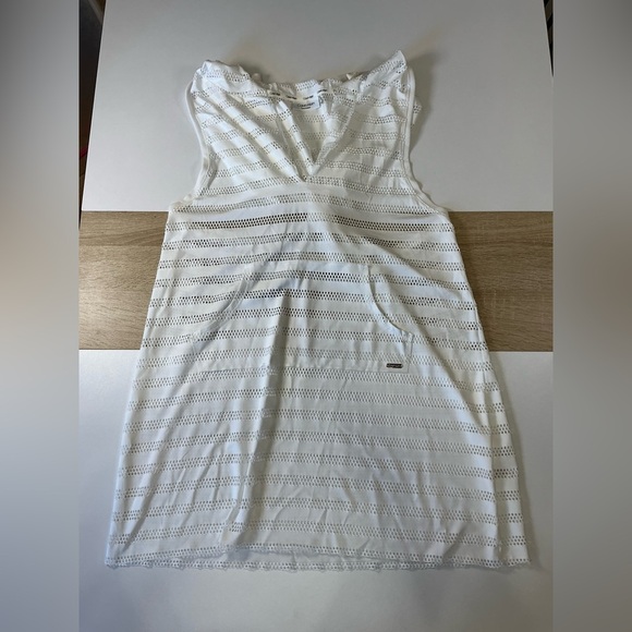 NWOT White CALVIN KLEIN Cover-up with Hood Sz M/L - Picture 1 of 7